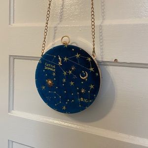 Embroidered Velvet Constellation Purse